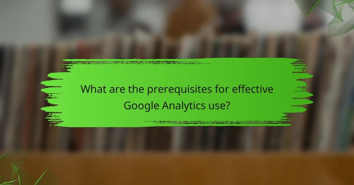 What are the prerequisites for effective Google Analytics use?