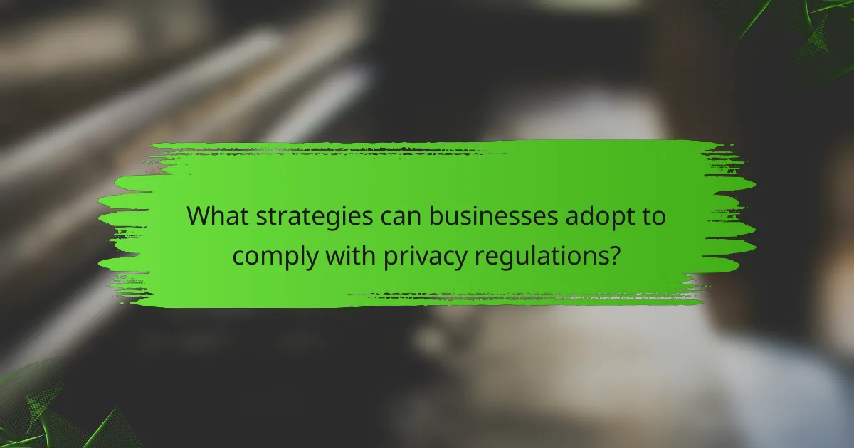 What strategies can businesses adopt to comply with privacy regulations?